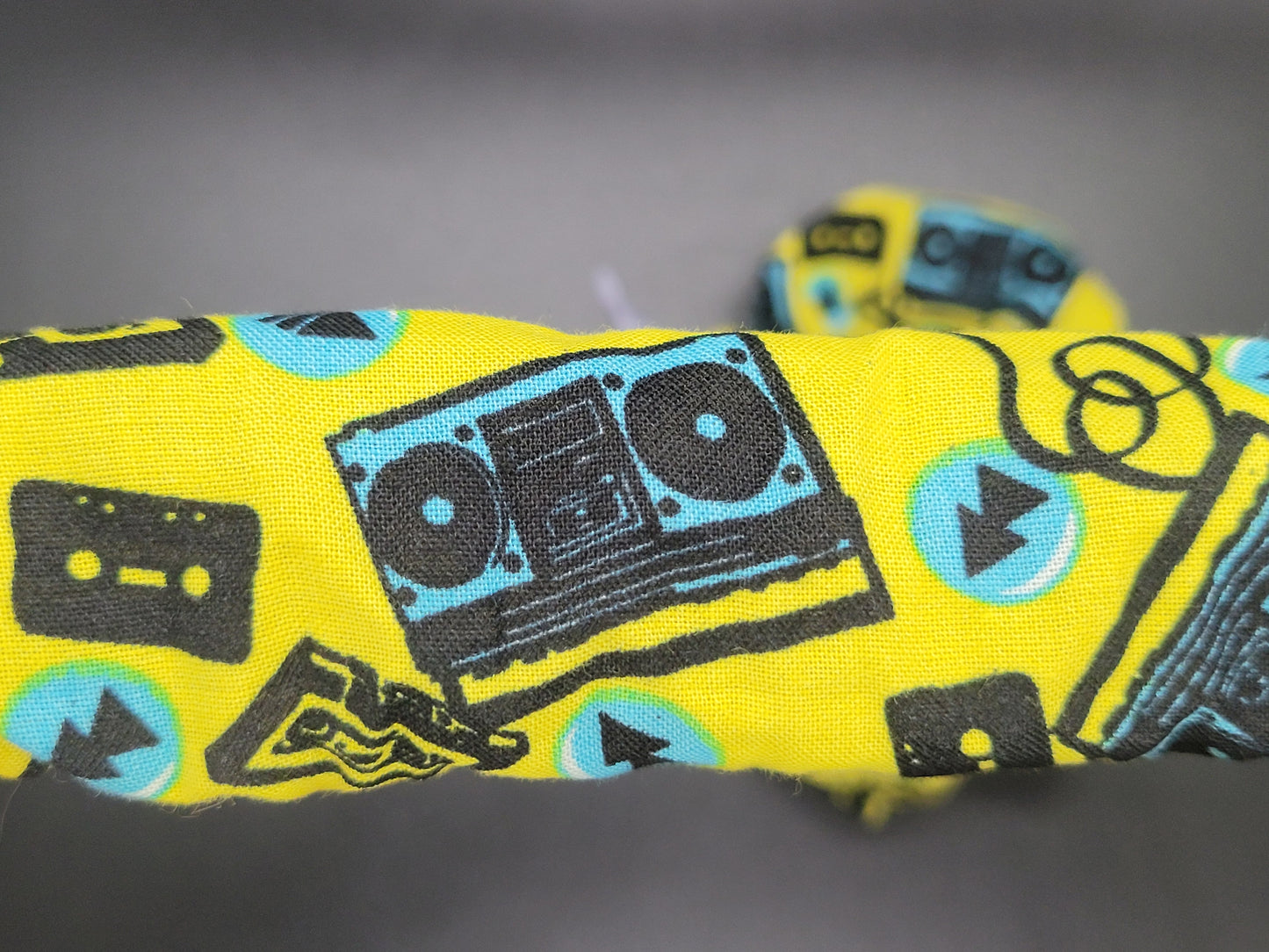 Vintage Boombox Cotton and Elastic Hair Tie Scrunchie