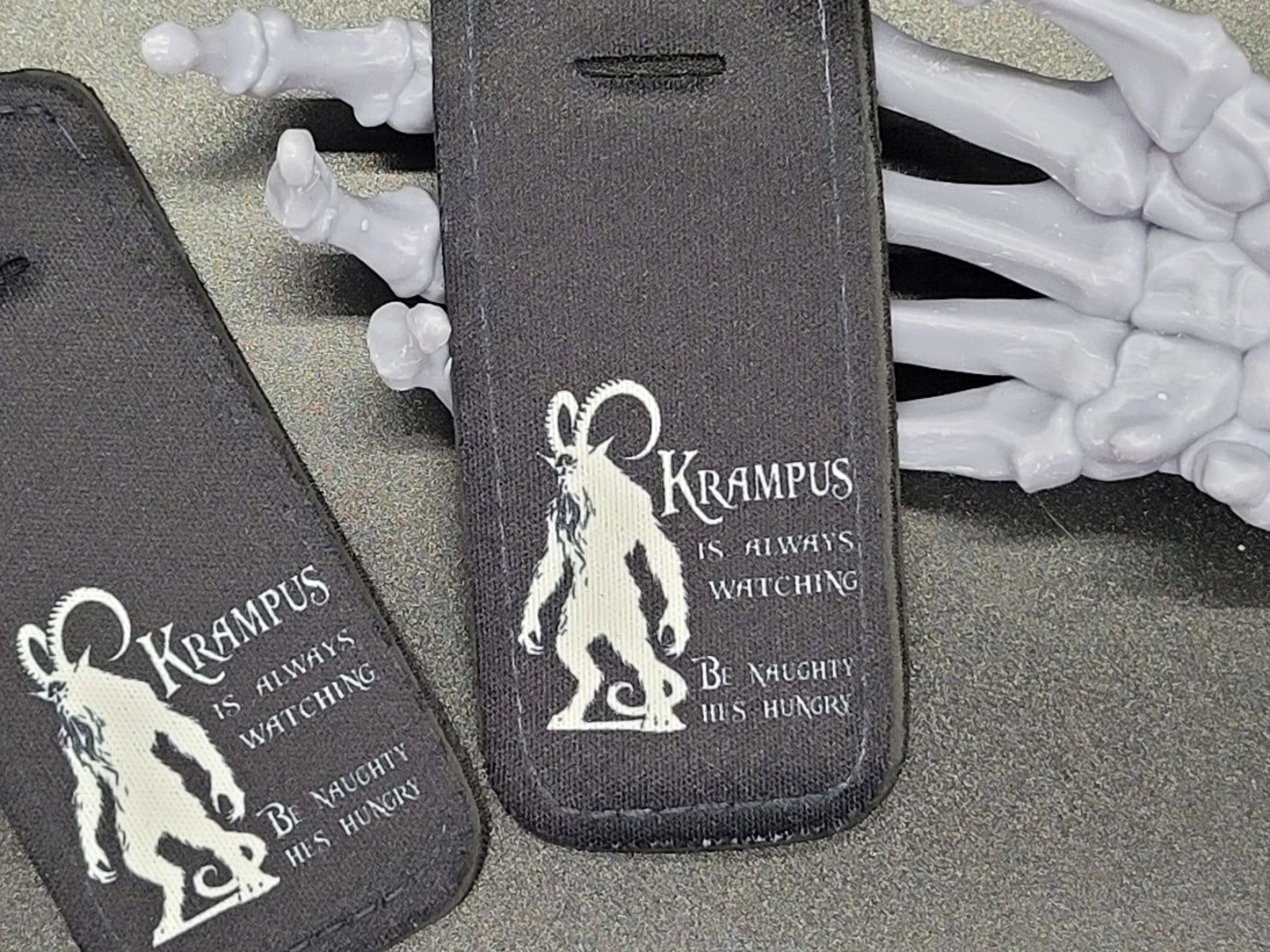 Krampus is Hungry Chapstick Lip Balm Holder Key Chain