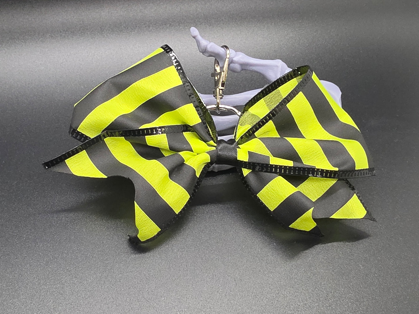 Halloween Witch Stripes Purse Charm Cheer Bow Style Clip Handmade