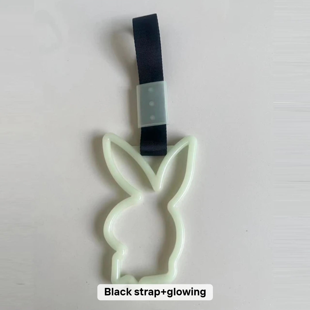 JDM Style Strap Tow Hook Handle Bunny Shape Plastic Car Decoration