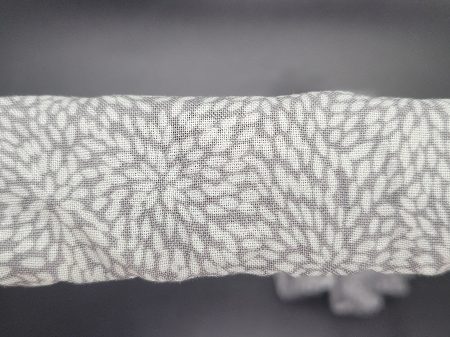 Grey Geometric 1 Cotton and Elastic Hair Tie Scrunchie