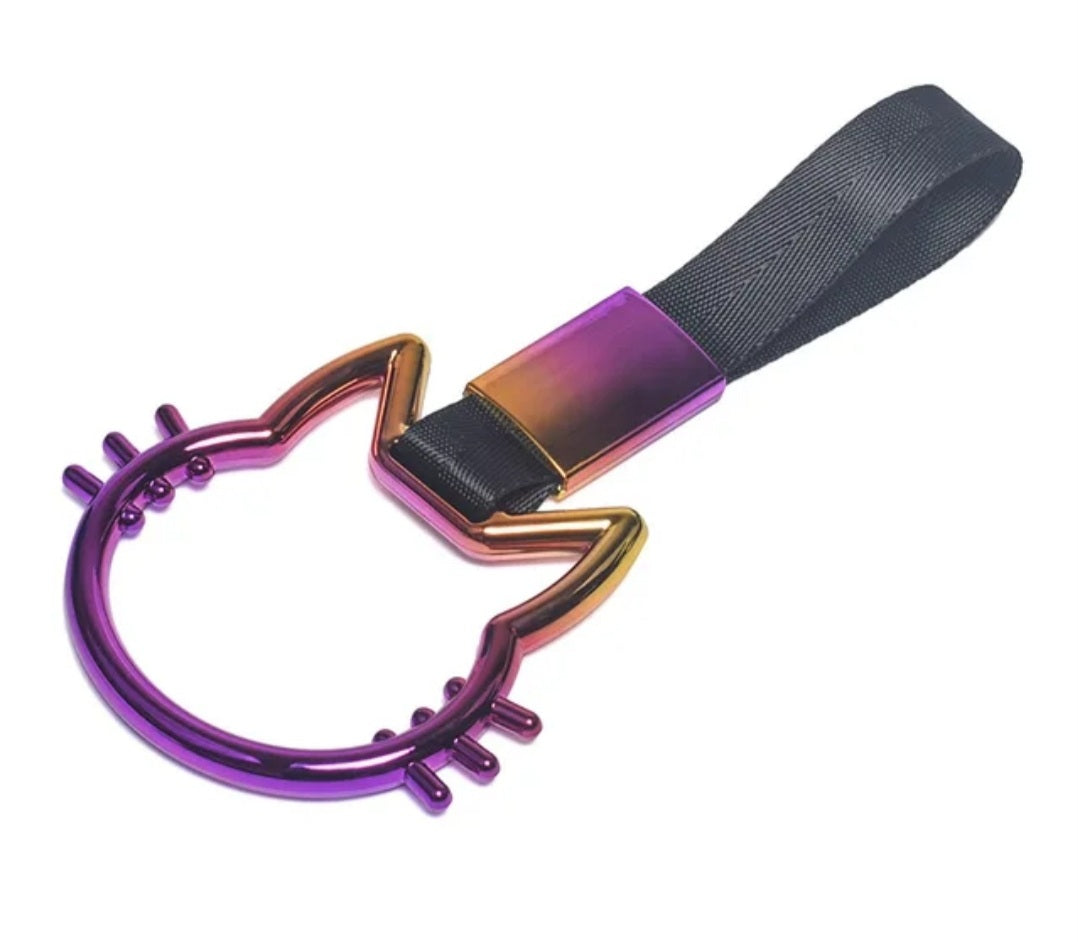 JDM Style Strap Tow Hook Handle Cat Shape Plastic Car Decoration