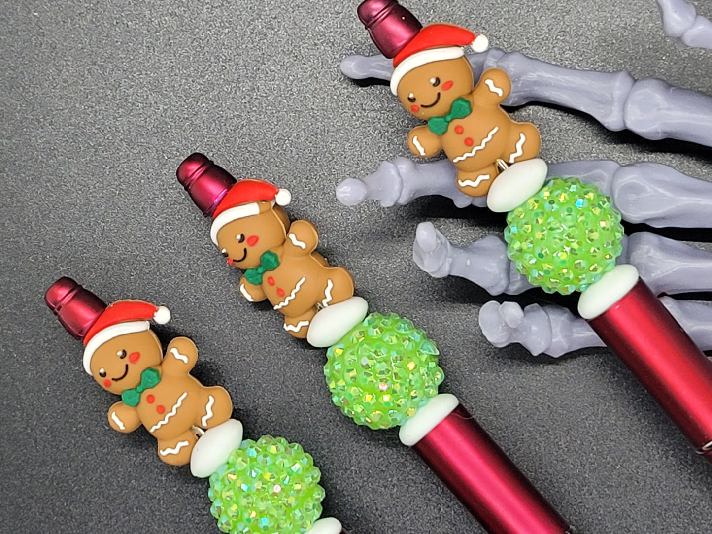 Christmas Gingerbread Man Beaded Pen