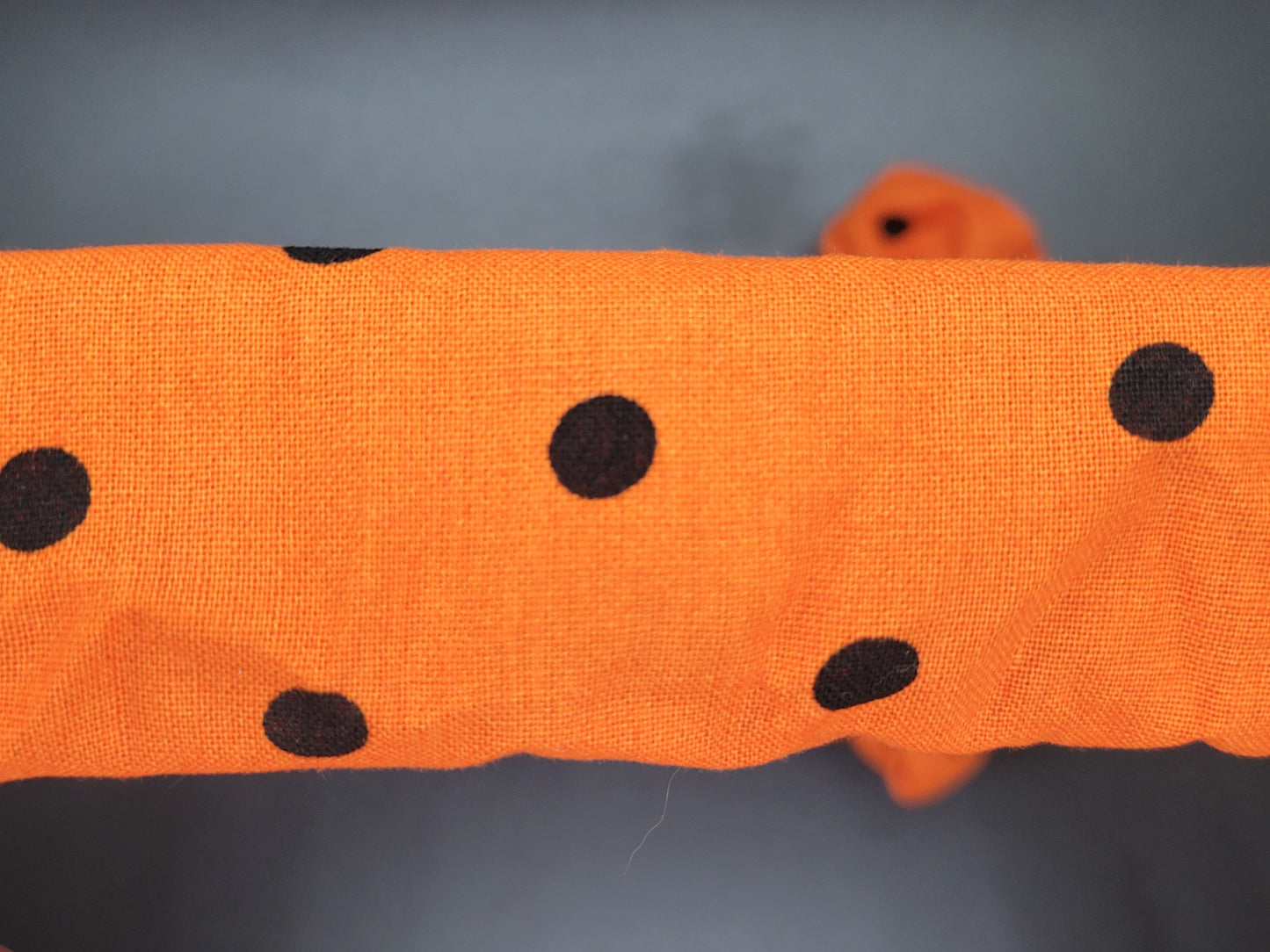 Halloween Polkadots Orange Cotton and Elastic Hair Tie Scrunchie
