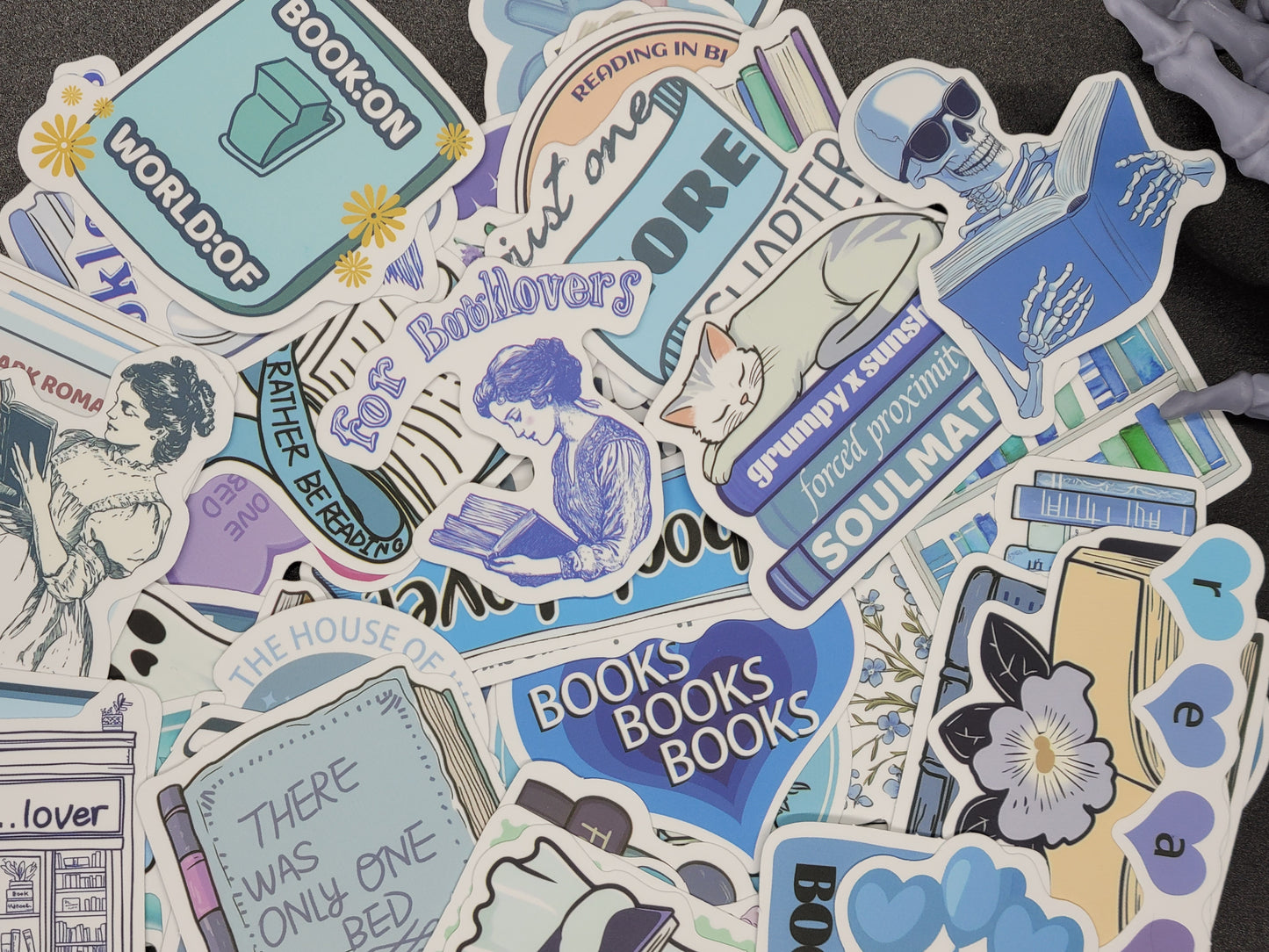 Blue Bookish Vinyl Sticker 10 Pack for Junk Journals Scrapbooks Budget Binders