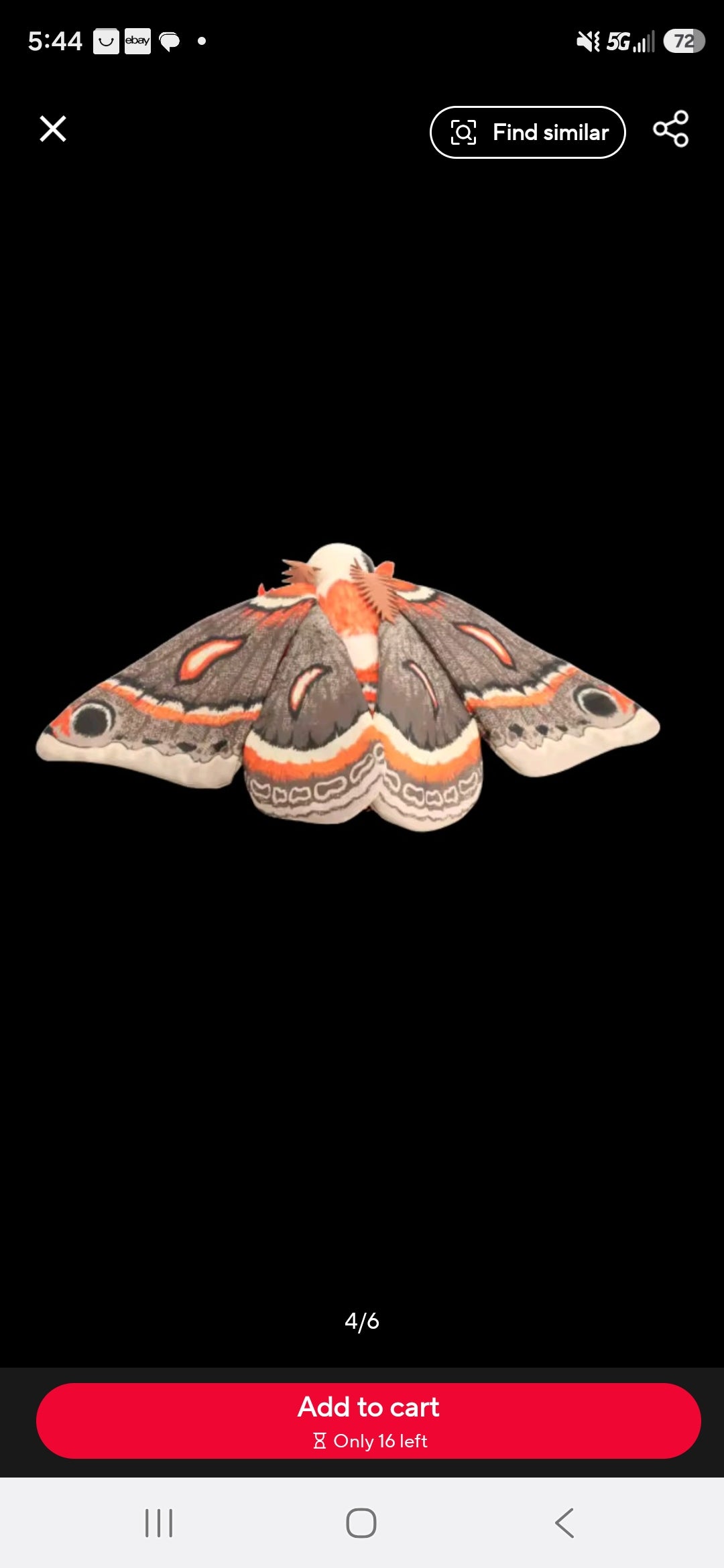 Plush Stuffed Silk Moth Halloween Cute Animal
