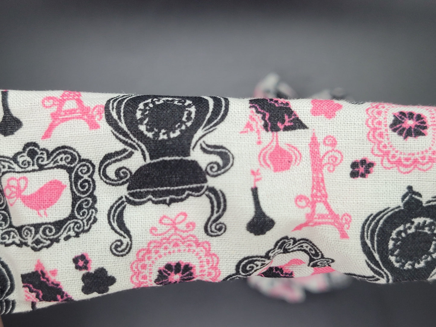 White Paris Cotton and Elastic Hair Tie Scrunchie