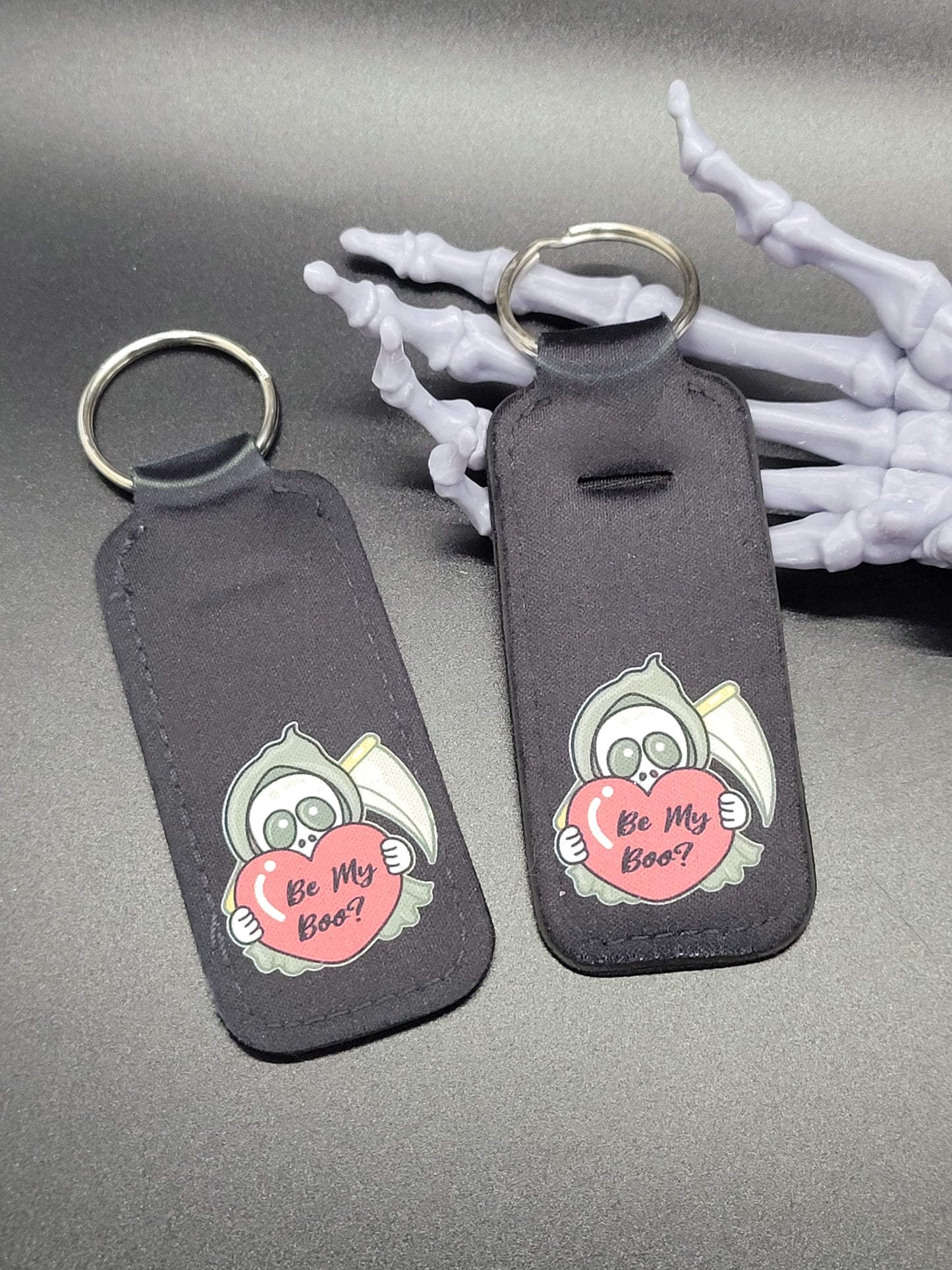 My Boo Chapstick Lip Balm Holder Key Chain Valloween
