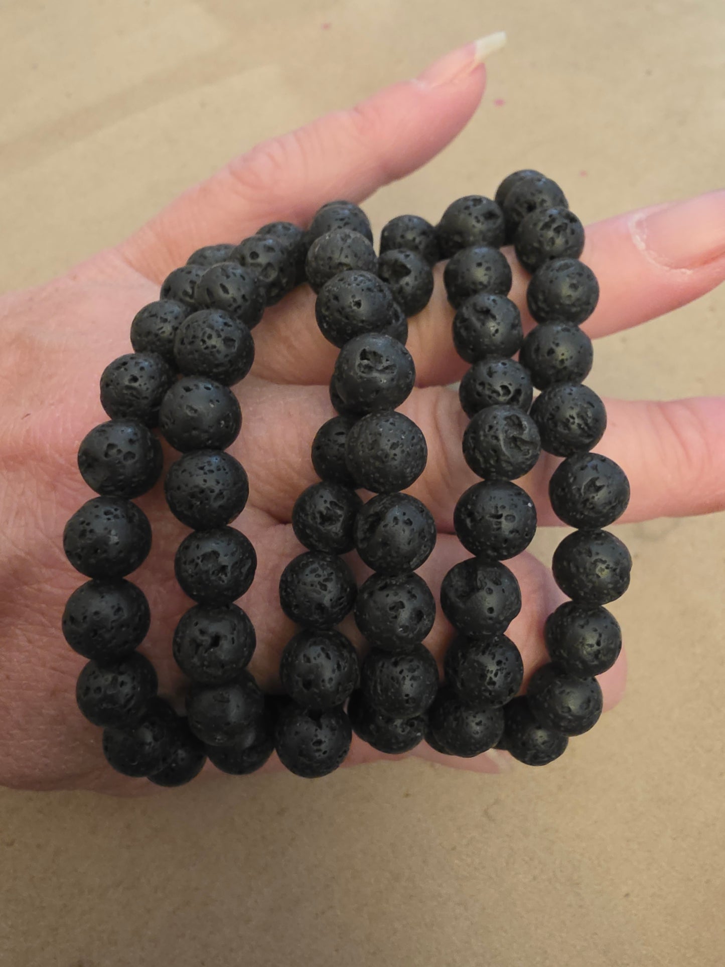7.5 inch 8mm Stretch Bracelet Lava Bead