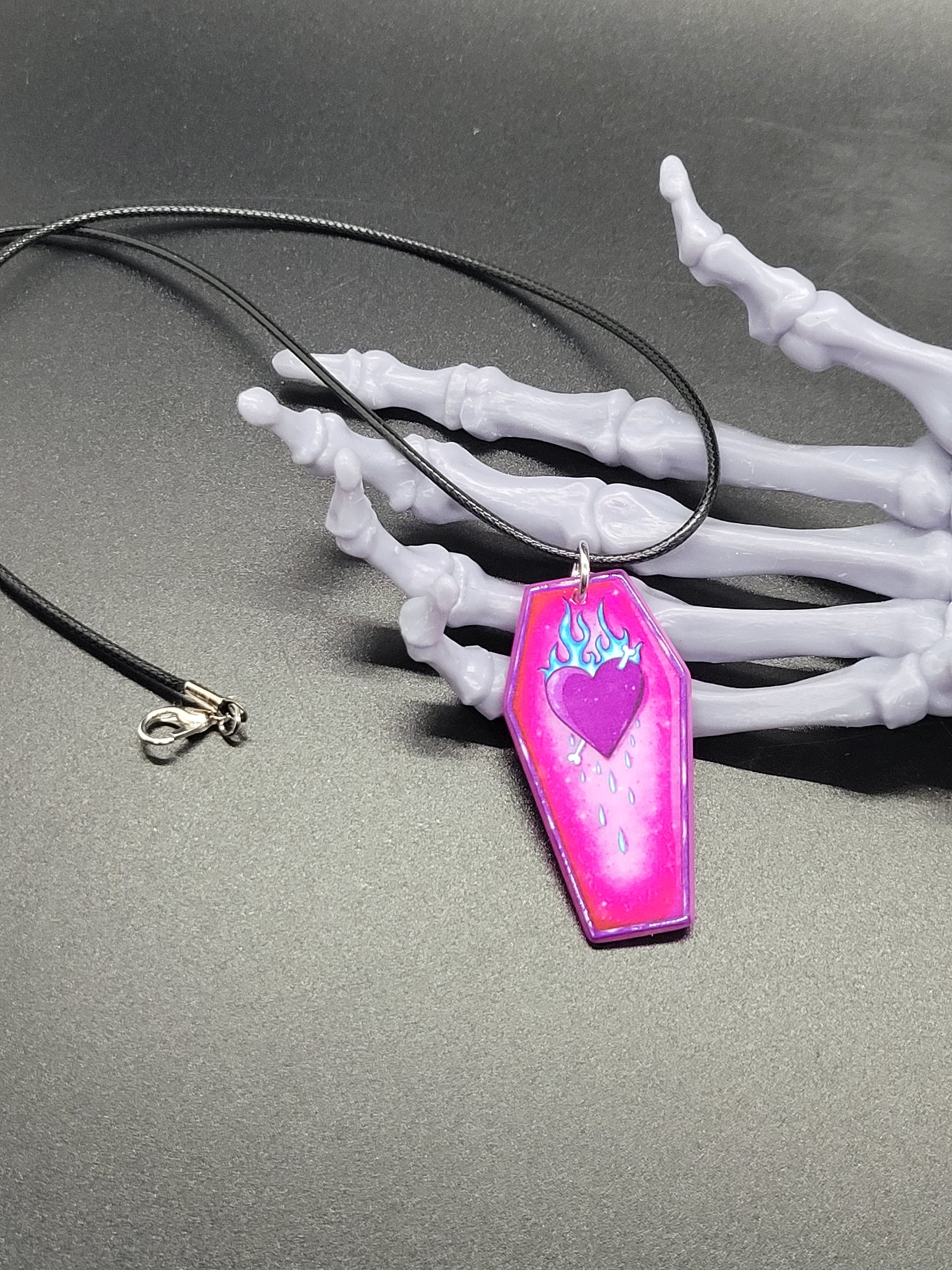 Coffin Heart Valentine Resin Earrings Necklace Valloween