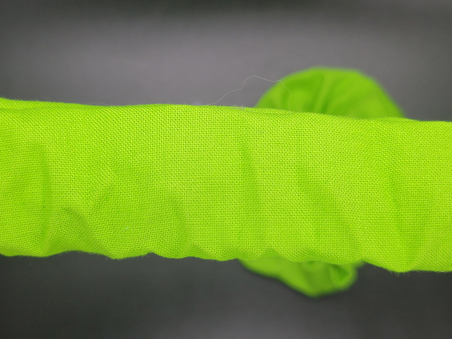 Solid Green Cotton and Elastic Hair Tie Scrunchie