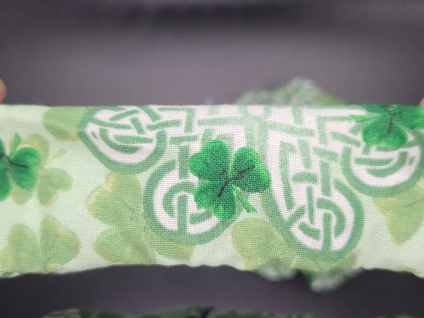 Celtic Shamrock Cotton and Elastic Hair Tie Scrunchie