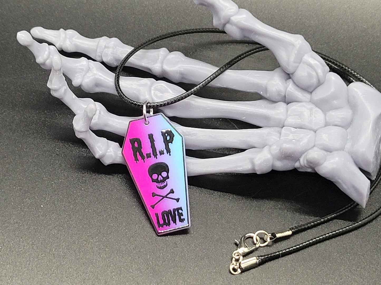 RIP Coffin Valentine Resin Earrings Necklace Valloween