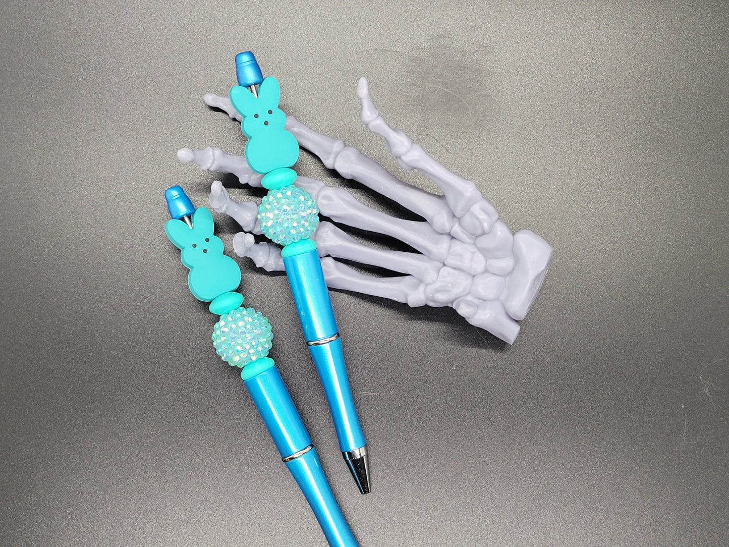 Blue Peep Bunny Beaded Pen with Refill