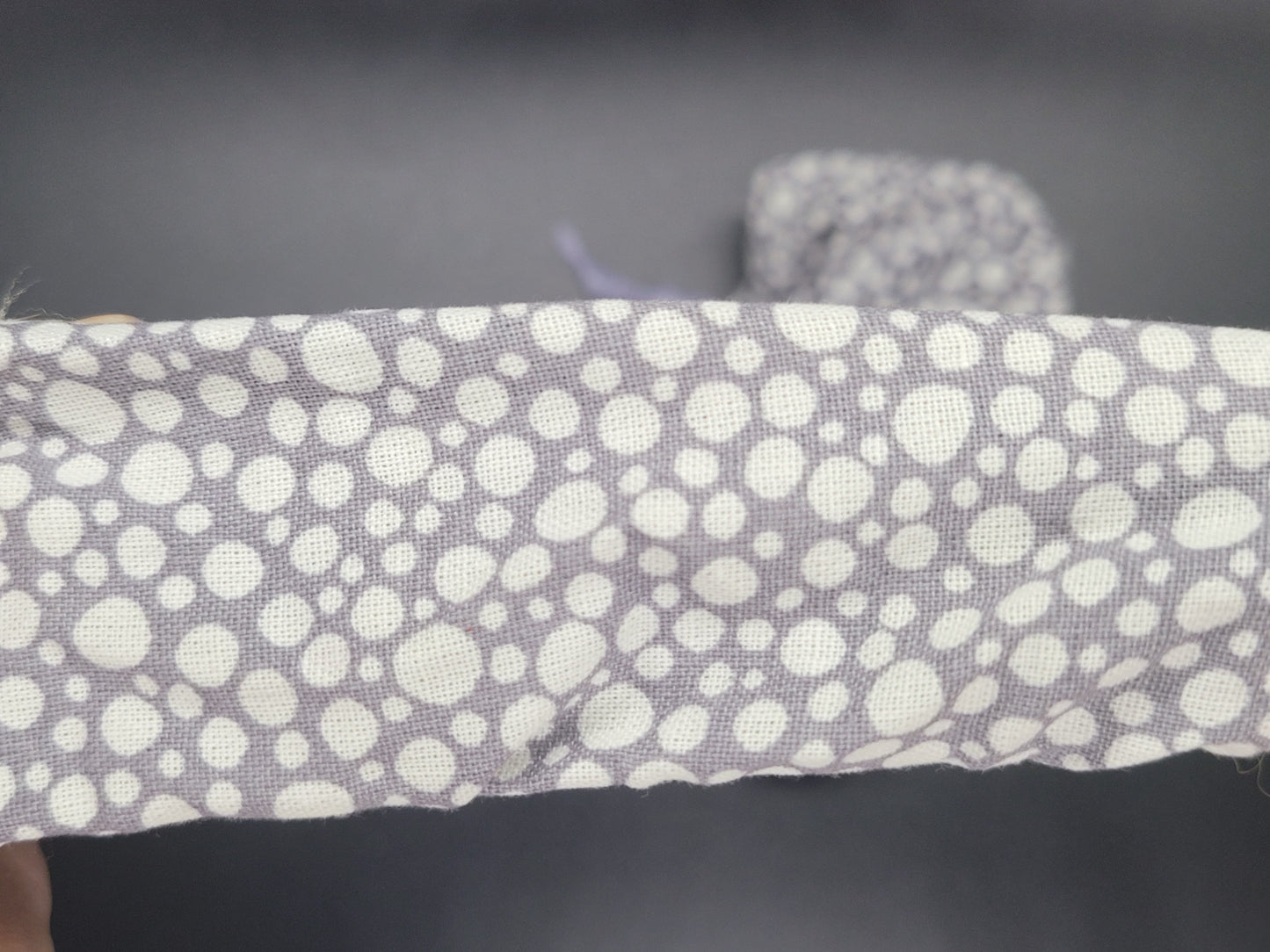 Grey Geometric 2 Cotton and Elastic Hair Tie Scrunchie