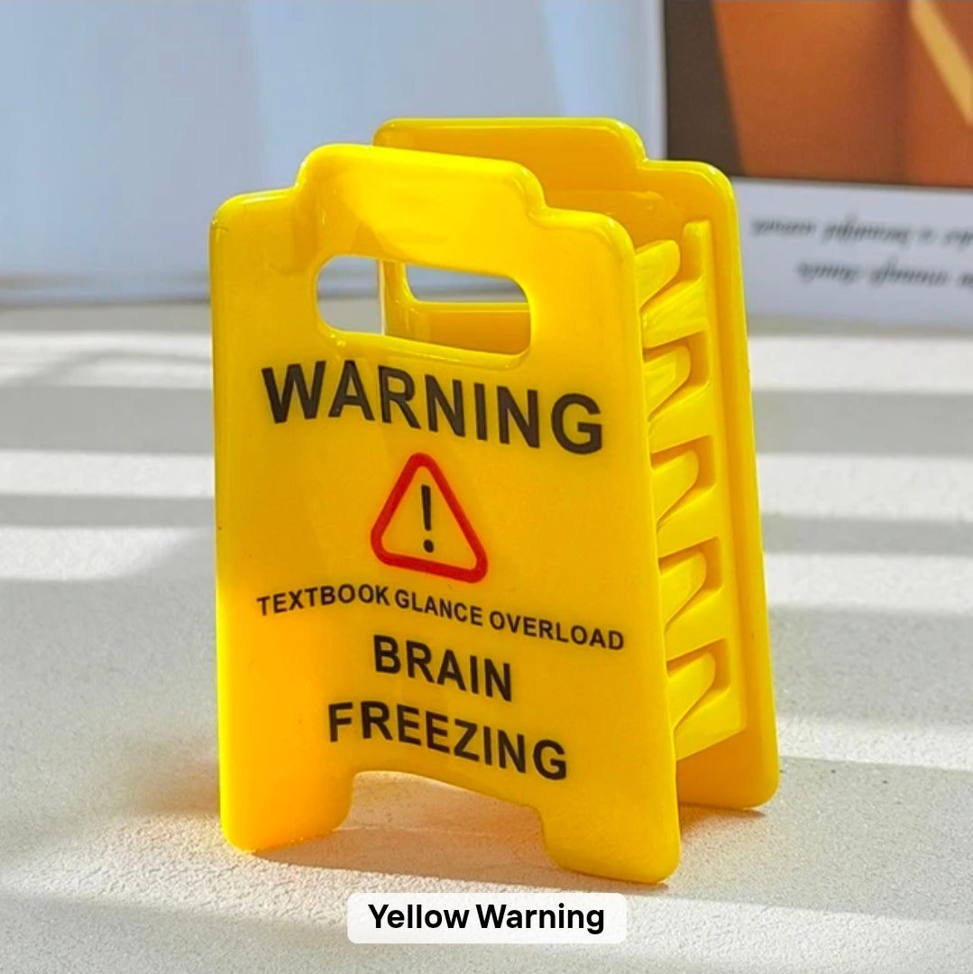 Yellow 2 Small Warning Sign Acrylic Hair Claw Clip