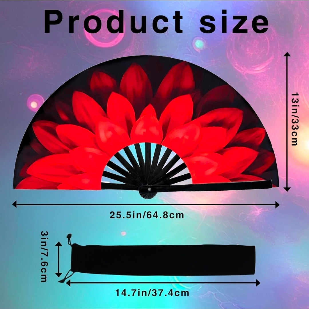 Red Dahlia 13 inch Clack Fan