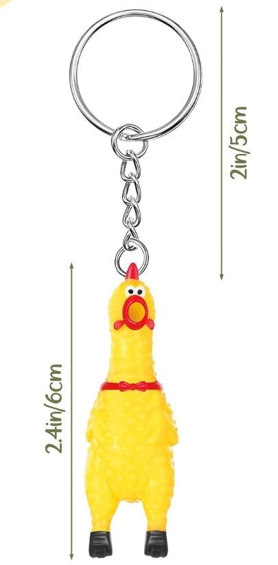 Screaming Chicken Soft Rubber Key Chain