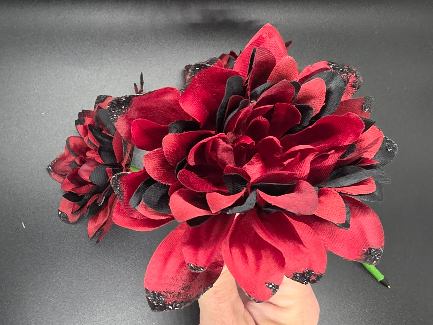 Large Black/ Red Chrysanthemum Flower Ink Pen Writting Wedding