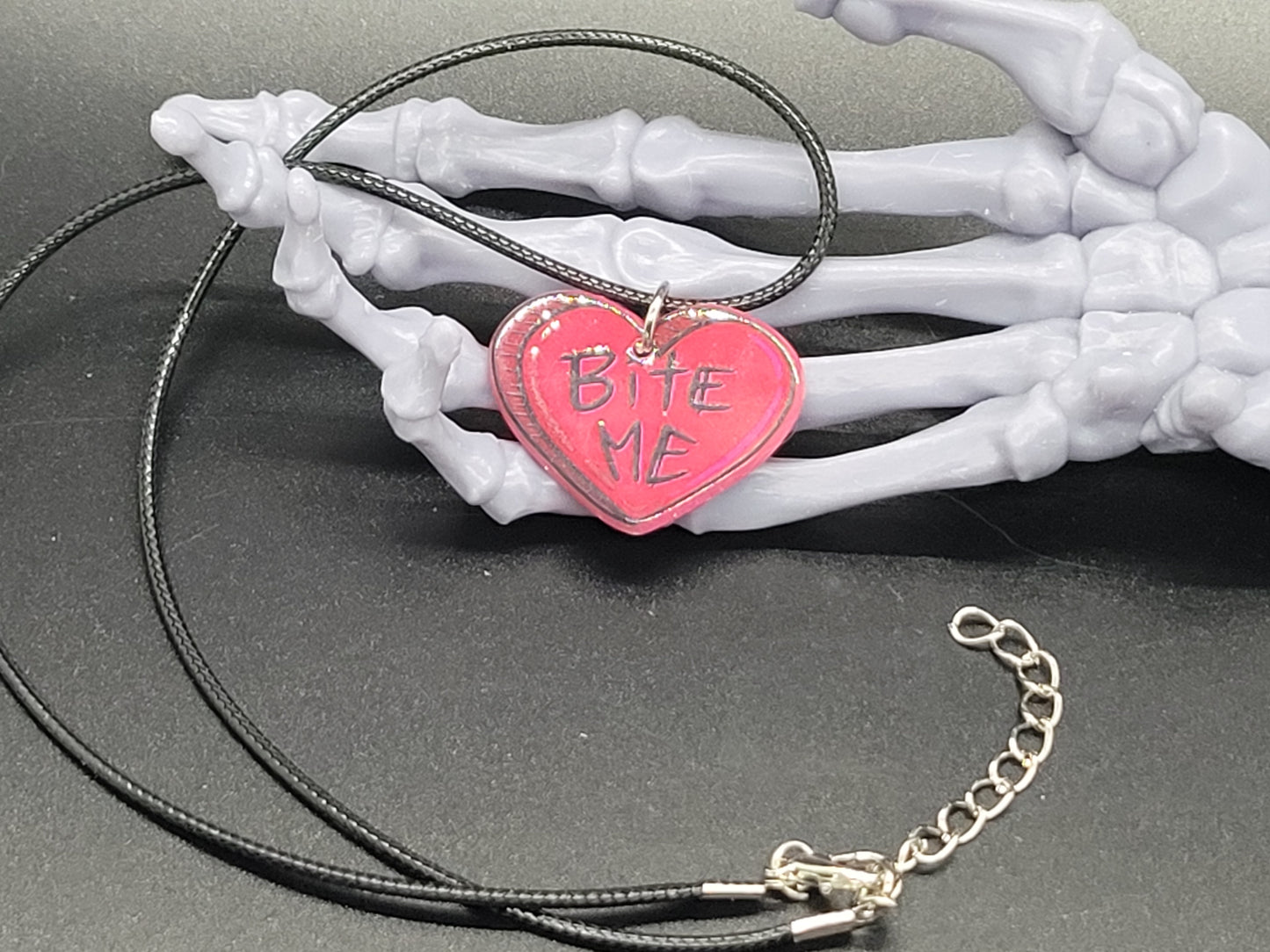 Bite Me Heart Valentine Resin Earrings Necklace Valloween