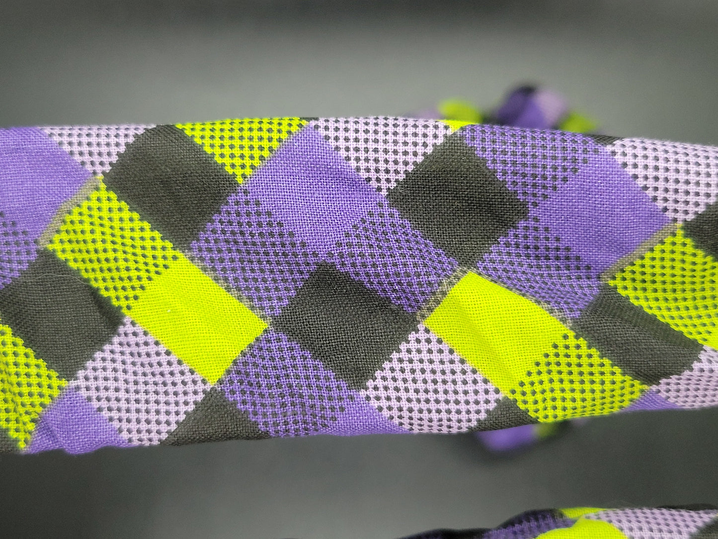 Halloween Plaid Cotton and Elastic Hair Tie Scrunchie