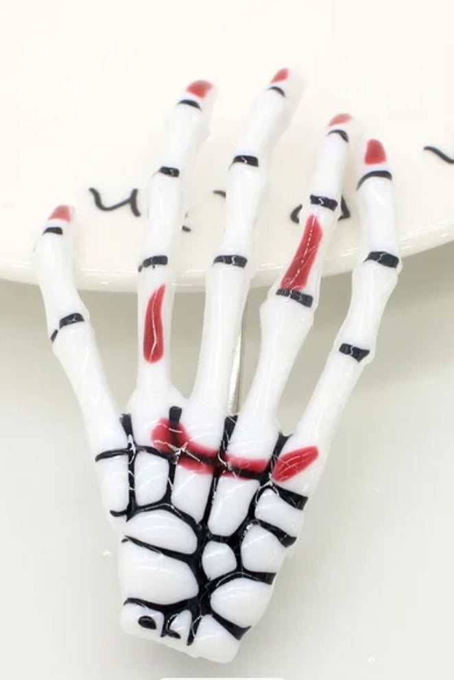 Skeleton Hand Hair Clips