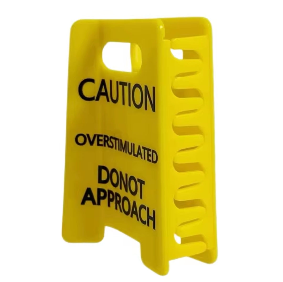 Yellow Large Warning Sign Acrylic Hair Claw Clip