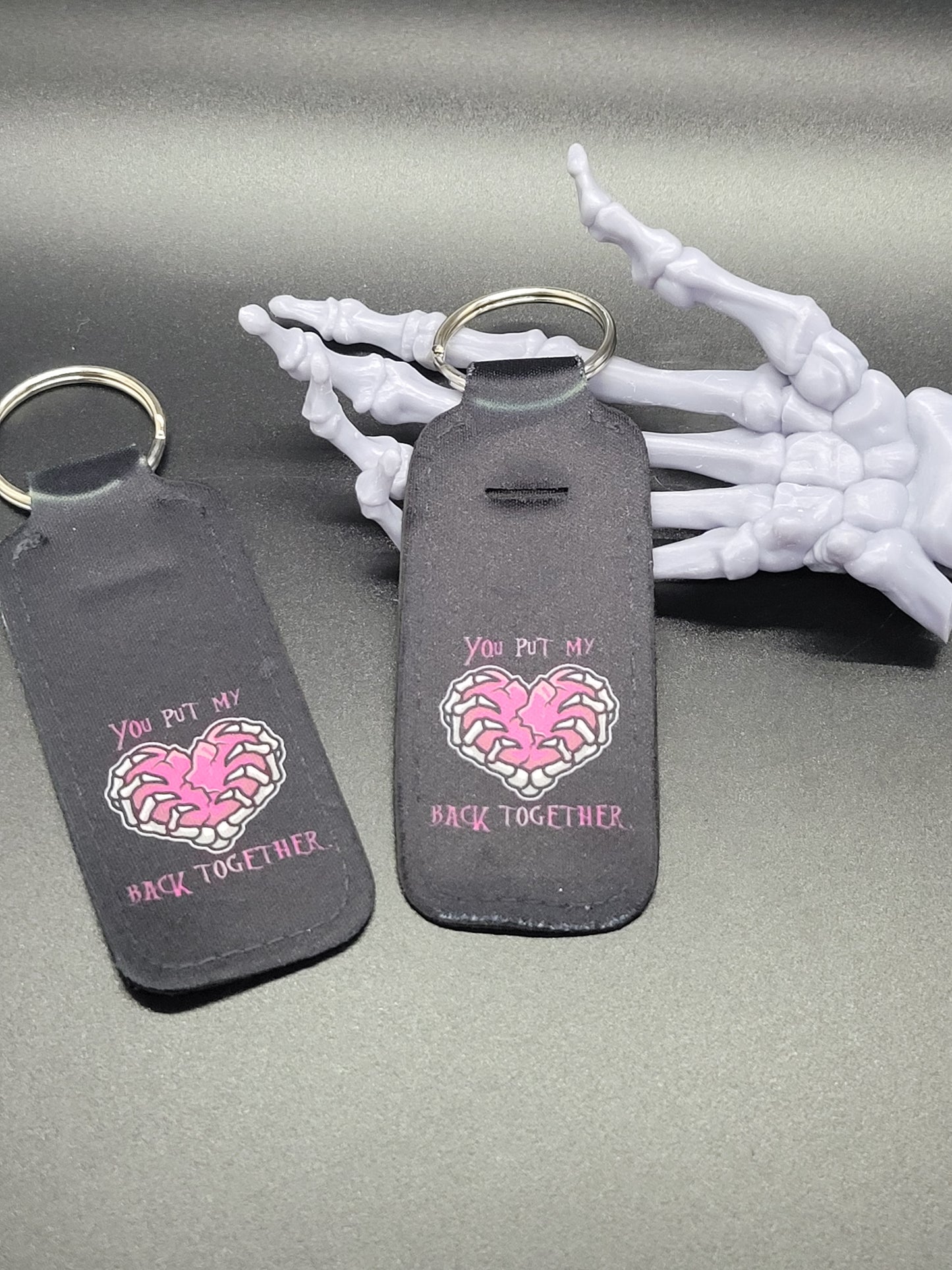 Heart Together Chapstick Lip Balm Holder Key Chain Valloween