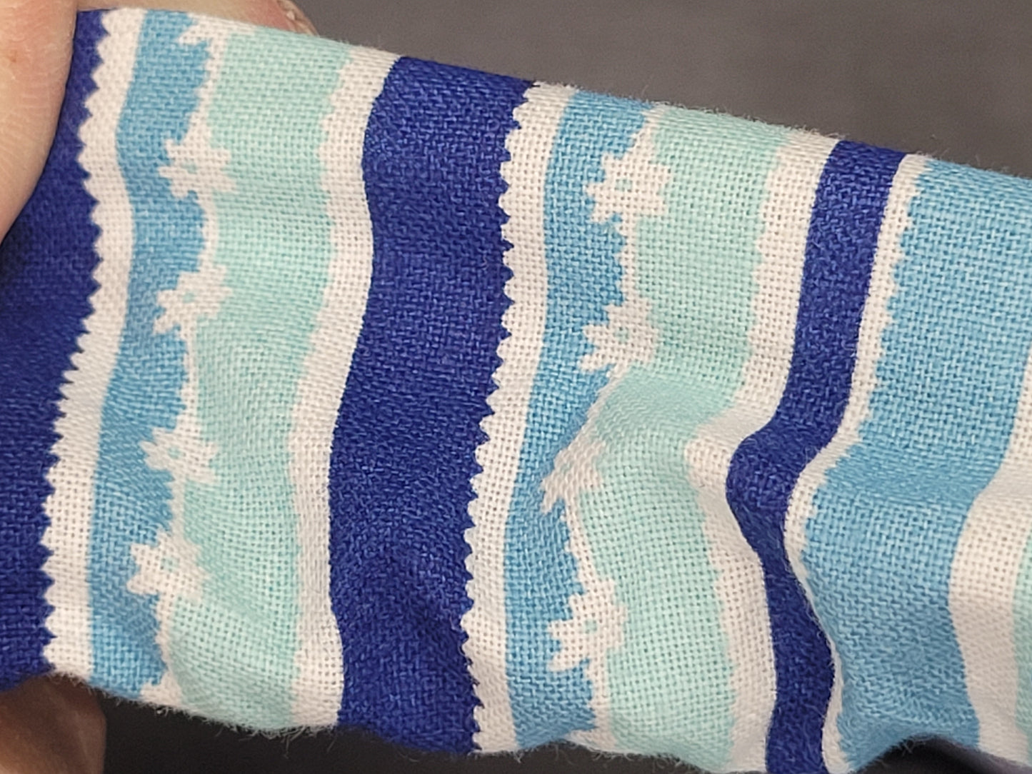 Blue Snowflake Christmas Themed 100% Cotton and Elastic Hair Tie Scrunchie