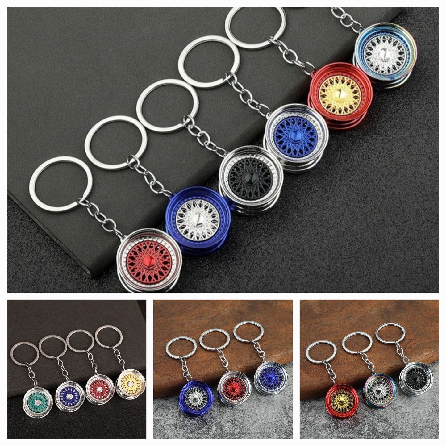 Car Part Rim Key Chain Wheel Metal Alloy