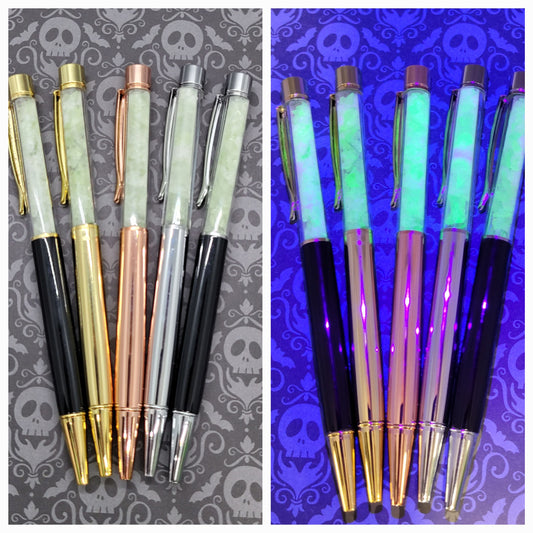 The Original Uranium Glass Filled Pen Dark Peridot Glass