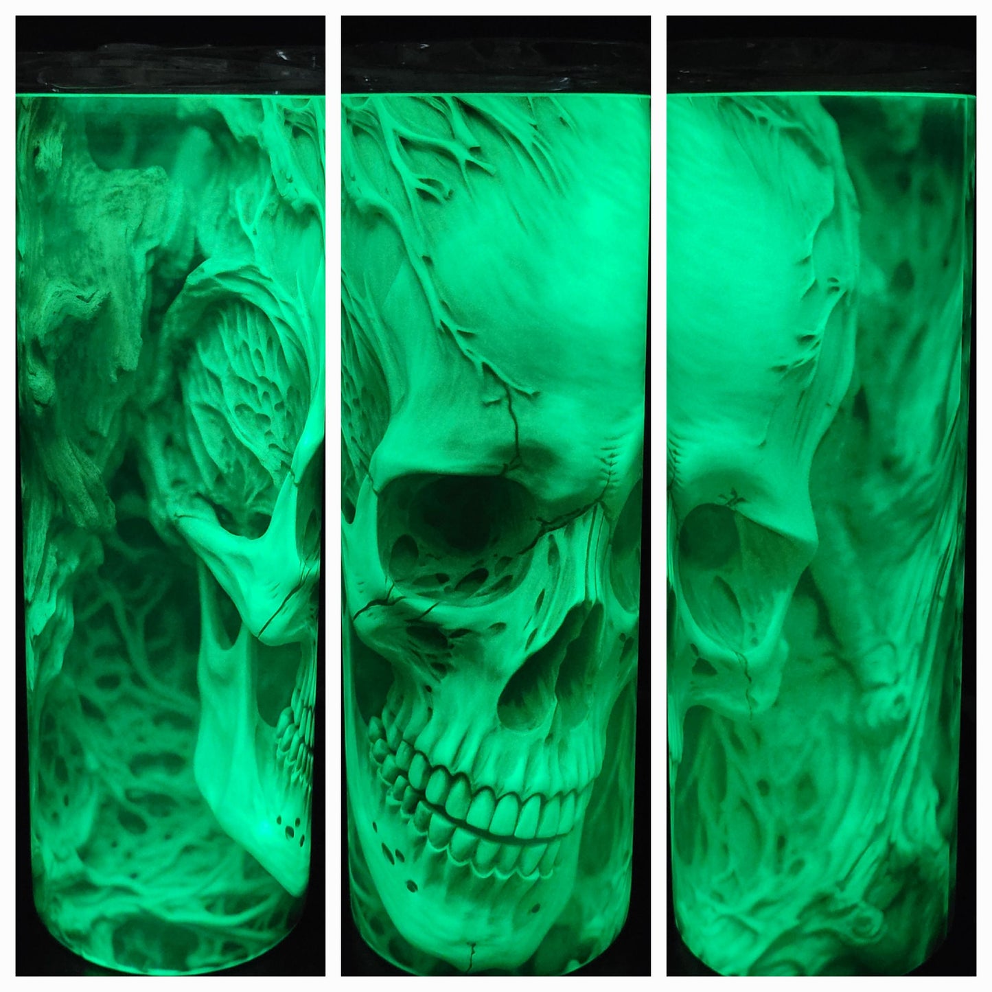 White Skull 20 oz Sublimated Tumbler for Hot or Cold Drinks