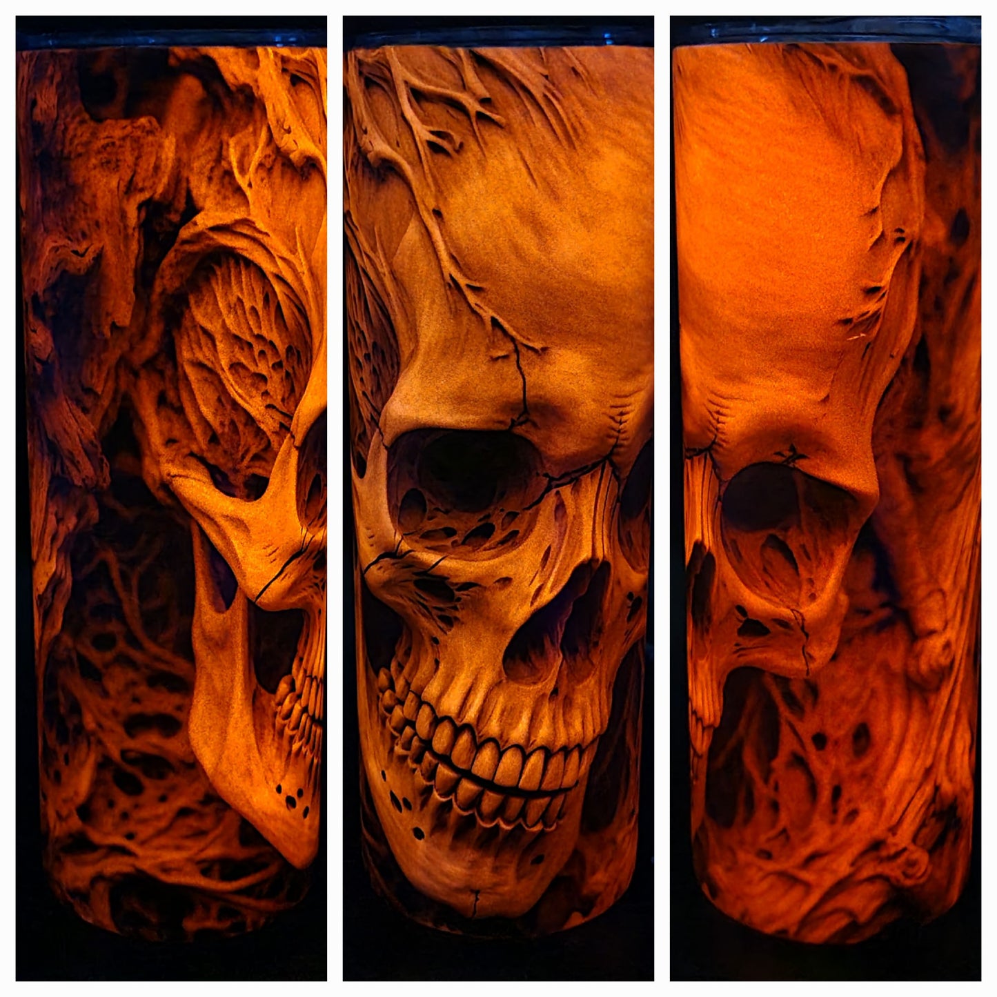 White Skull 20 oz Sublimated Tumbler for Hot or Cold Drinks