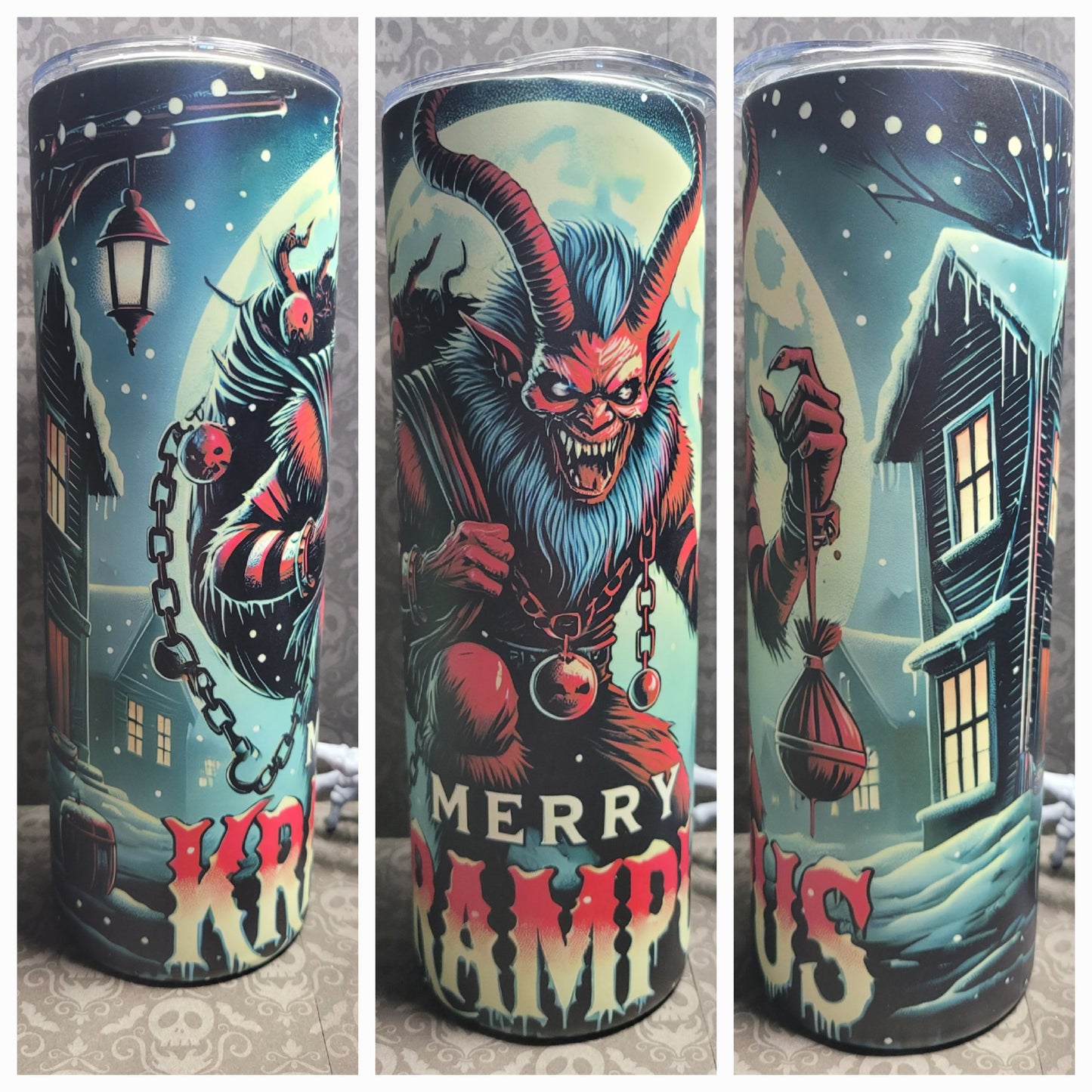 Creepy Krampus 20 oz Sublimated Tumbler for Hot or Cold Drinks