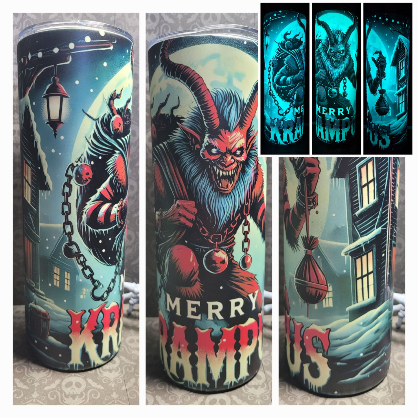 Creepy Krampus 20 oz Sublimated Tumbler for Hot or Cold Drinks