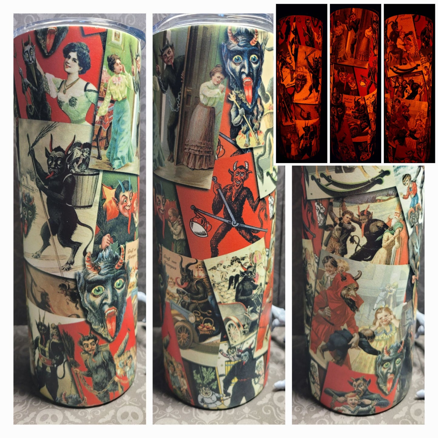 Vintage Krampus 20 oz Sublimated Tumbler for Hot or Cold Drinks