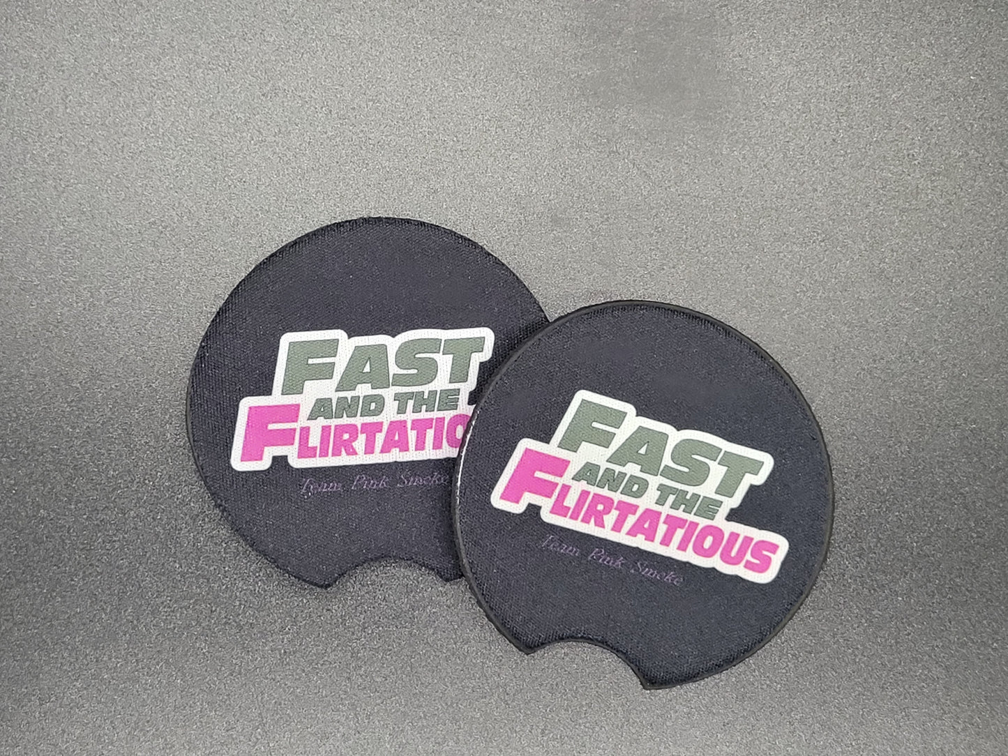 Fast and Flirtatious Neoprene Car Coaster Set of 2