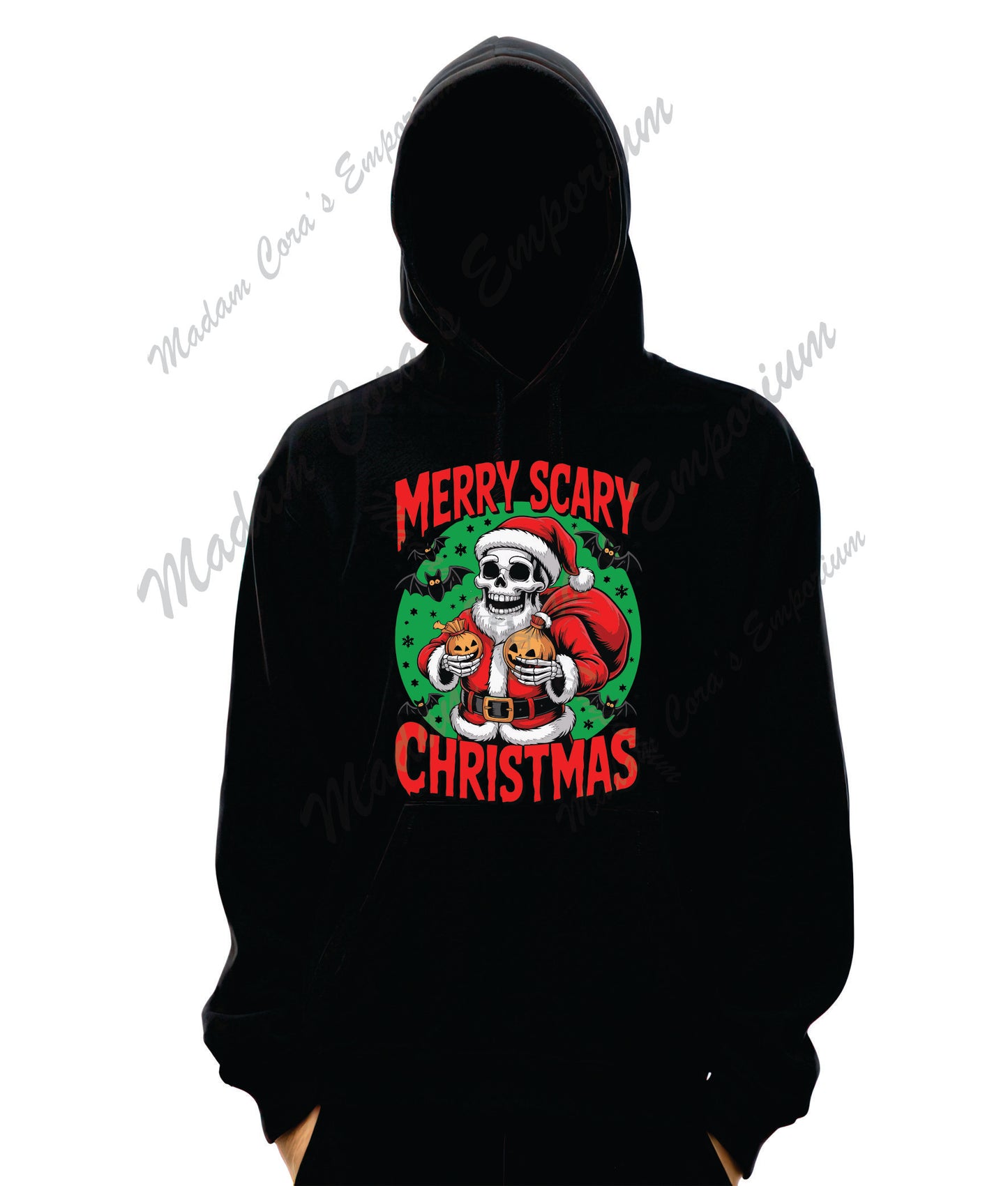 Merry Scary Skeleton Apparel Tee Shirt Hoodie Unisex Made to Order
