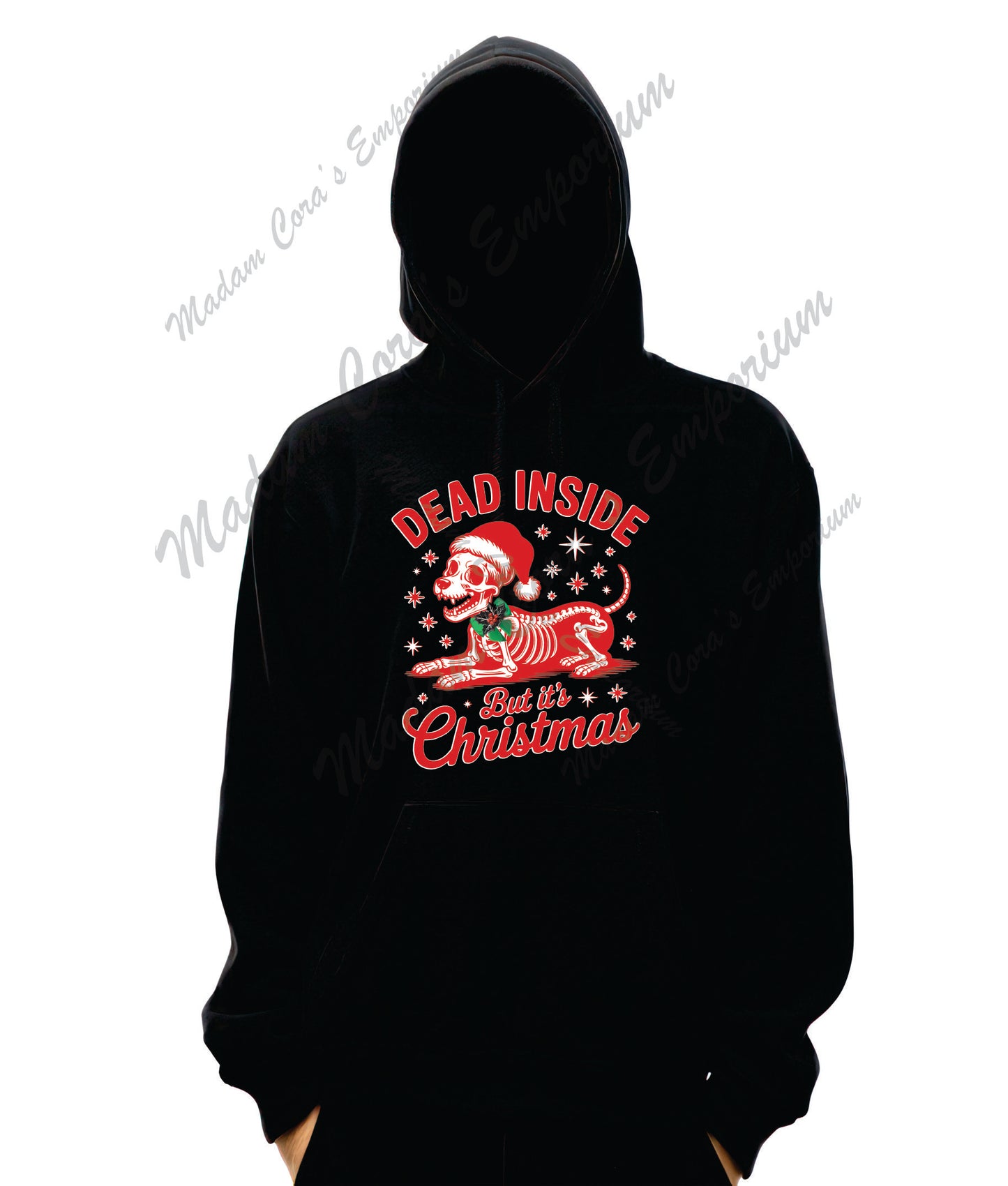 Dead Inside Christmas Puppy Apparel Tee Shirt Hoodie Unisex Made to Order