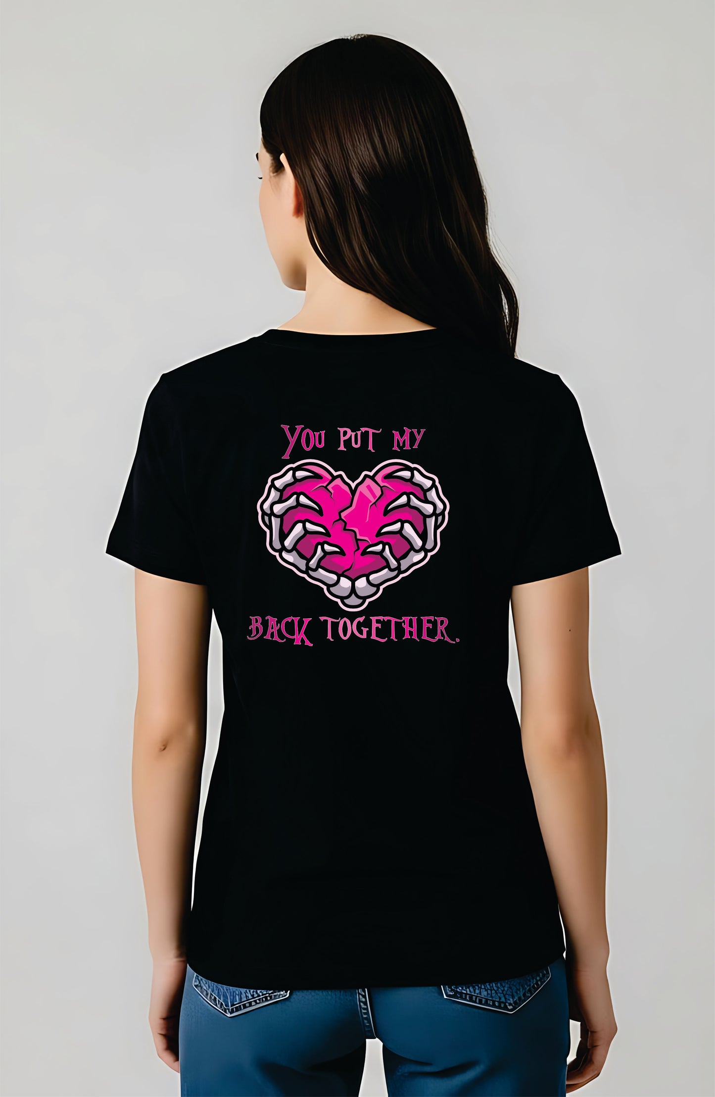 Heart Skeleton Hands Valloween Apparel Tee Shirt Hoodie