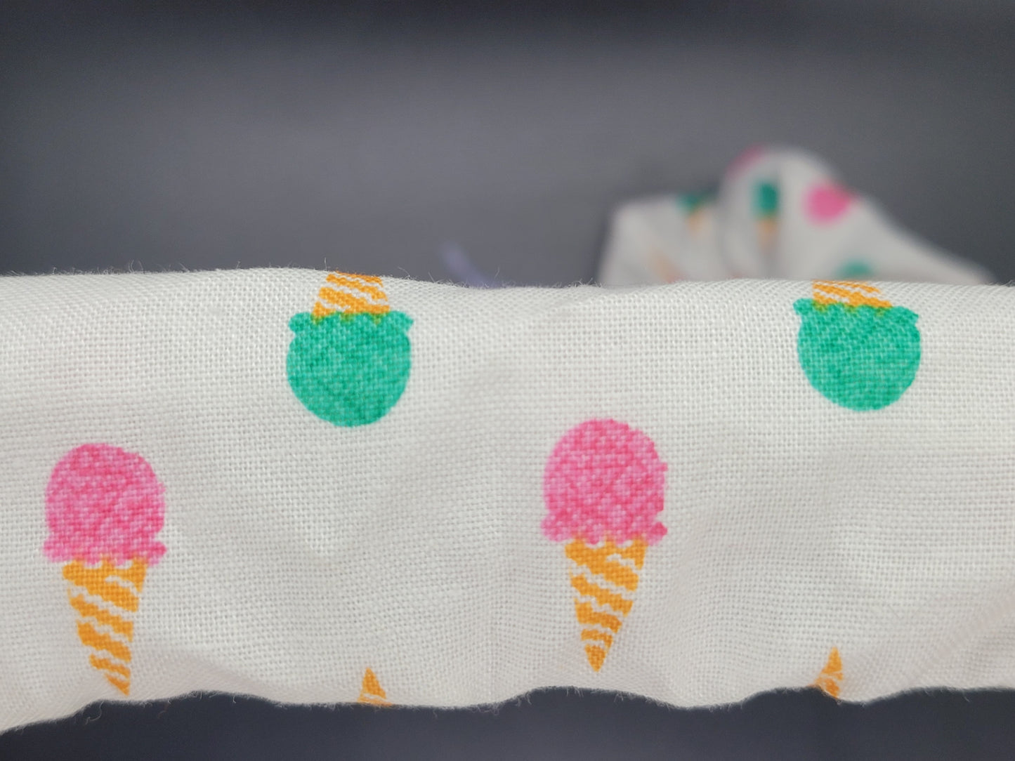 Summer Ice Cream Cotton and Elastic Hair Tie Scrunchie