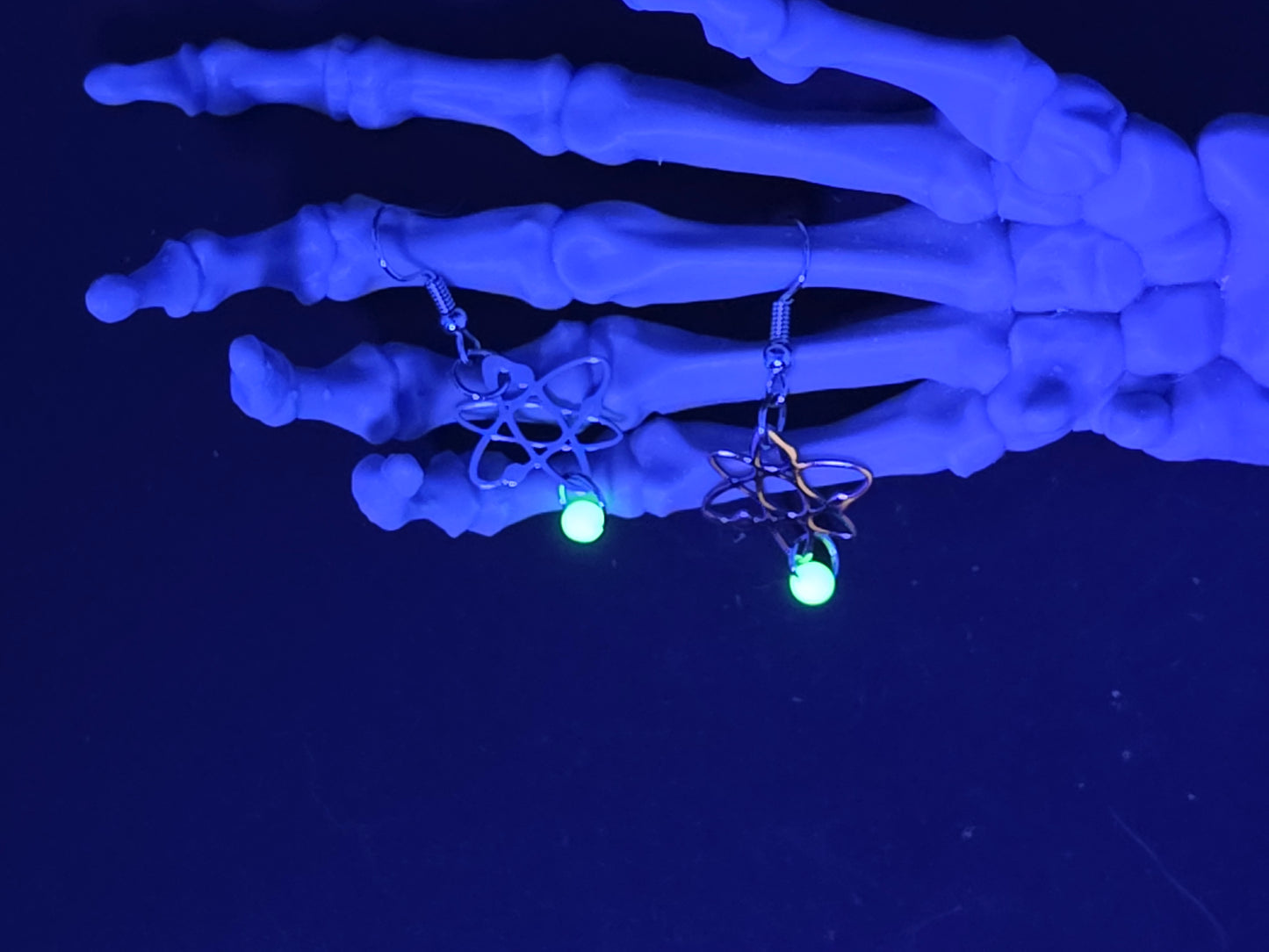 Dainty Atomic Uranium Glass Drop Earrings