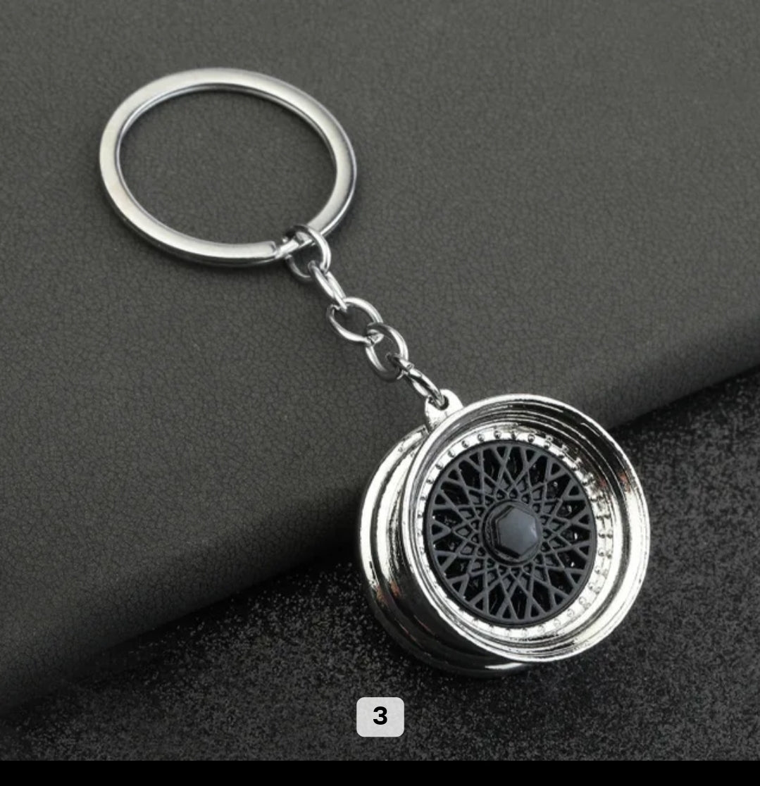 Car Part Rim Key Chain Wheel Metal Alloy