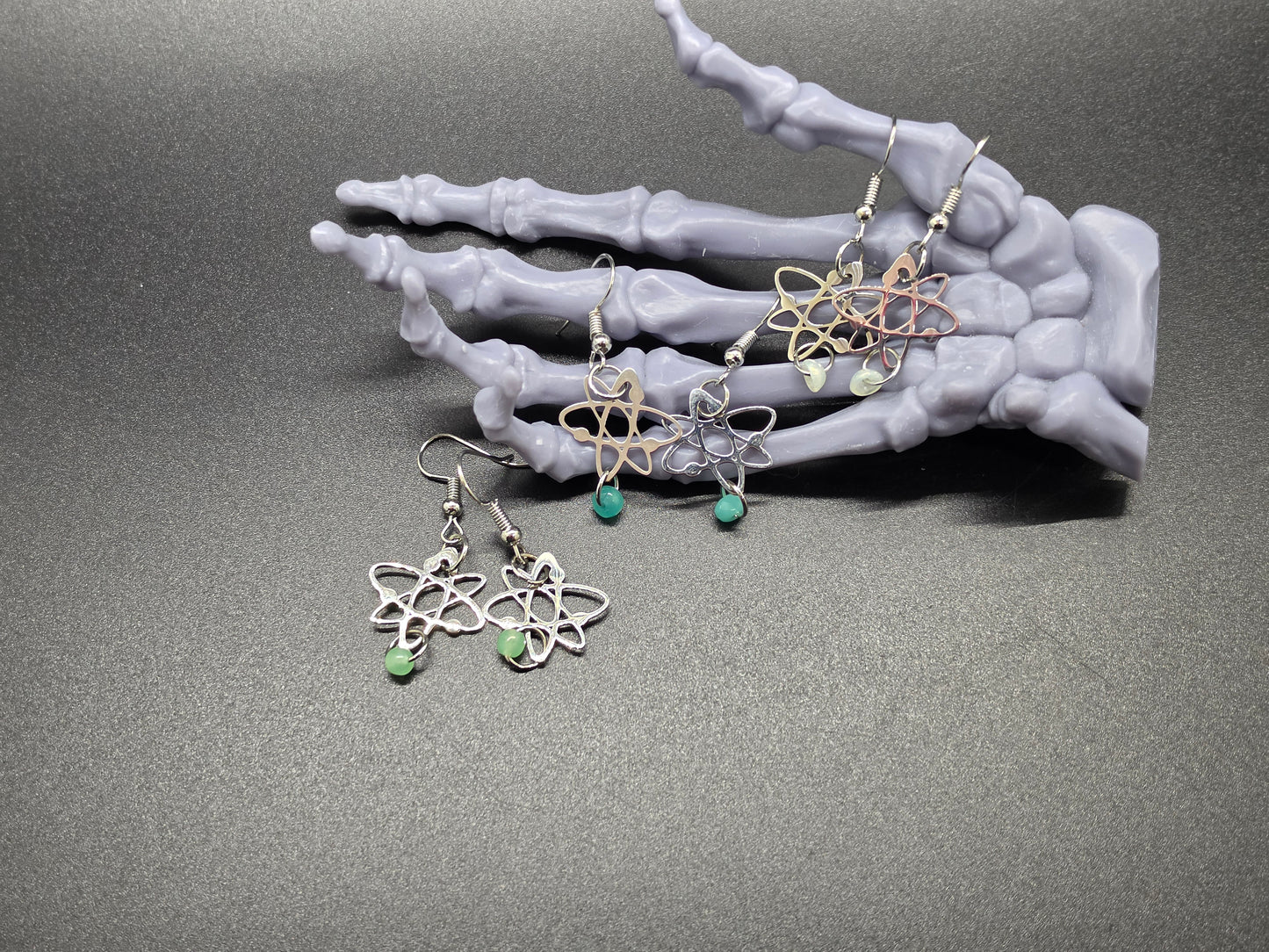 Dainty Atomic Uranium Glass Drop Earrings