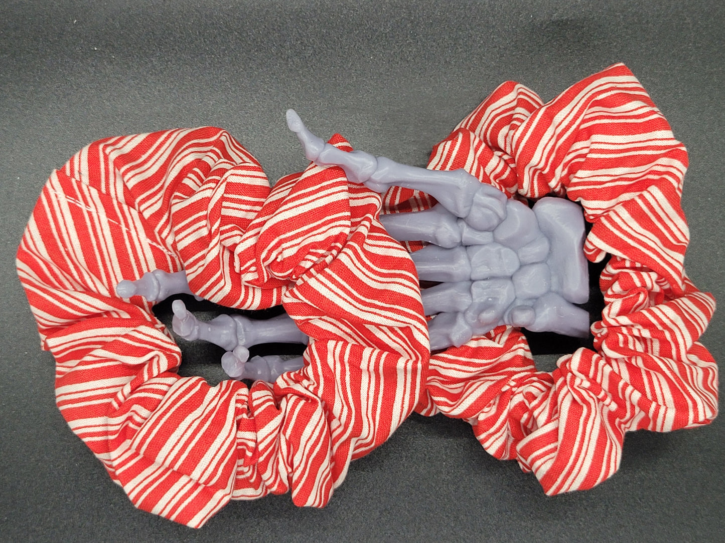 Peppermint Twist Stripes Christmas Themed 100% Cotton and Elastic Hair Tie Scrunchie