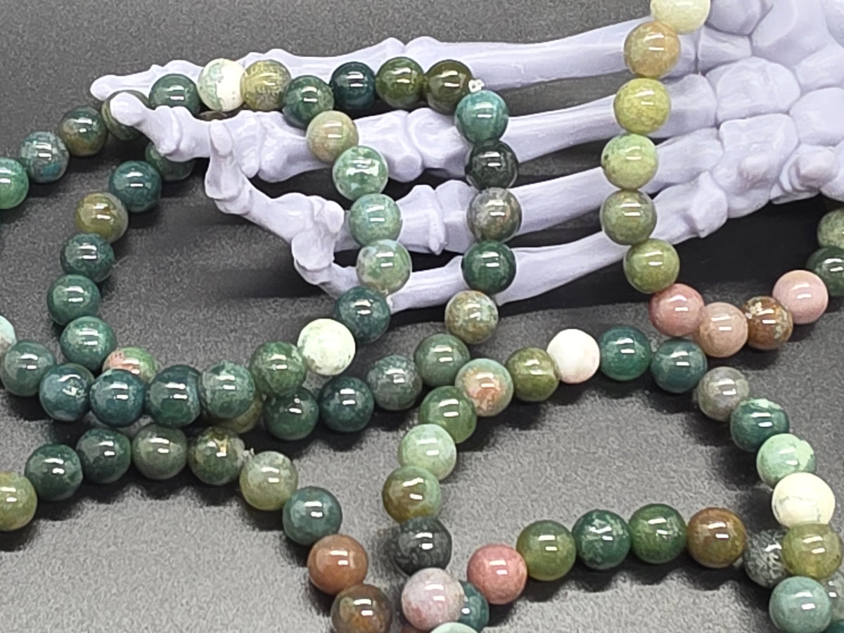 7.5 inch 8mn Stretch Bracelet Indian Agate
