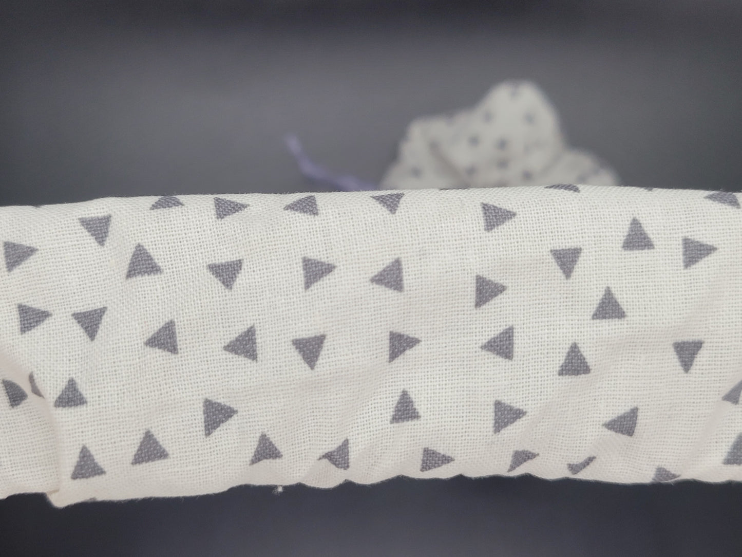 Grey Geometric 3 Cotton and Elastic Hair Tie Scrunchie