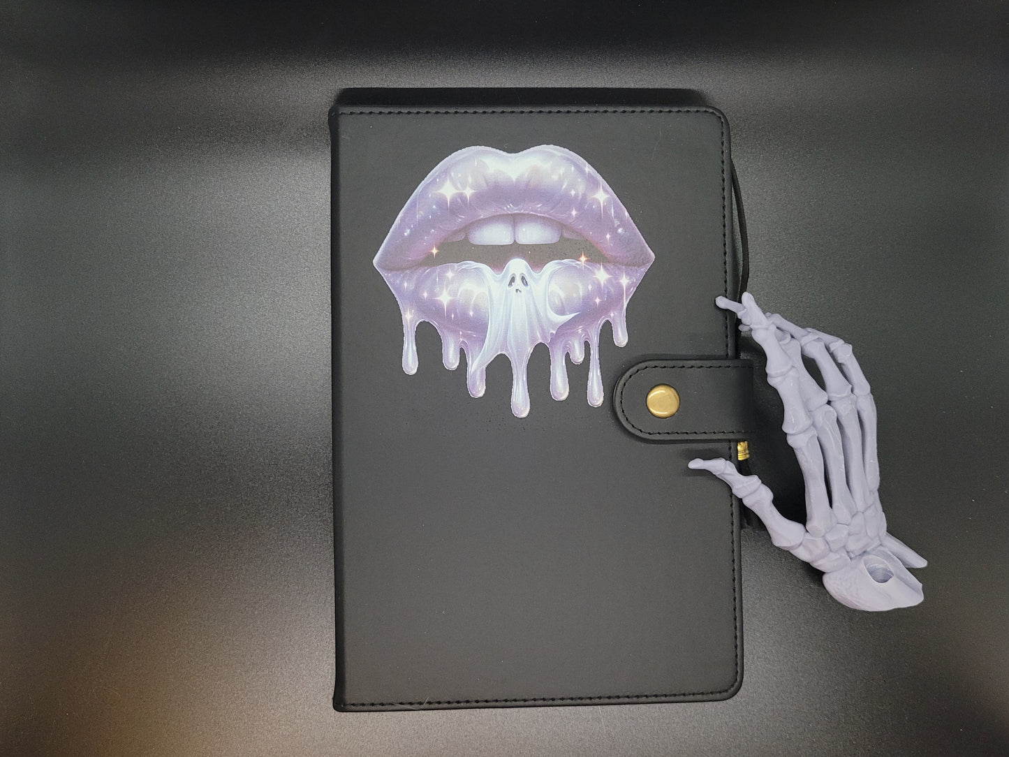 Ghost Lined Blank Journal Book of Shadows Grimoire Faux Leather