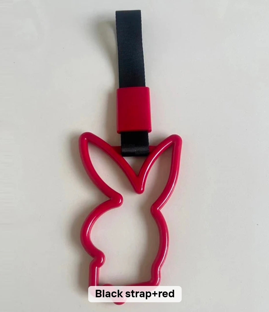 JDM Style Strap Tow Hook Handle Bunny Shape Plastic Car Decoration