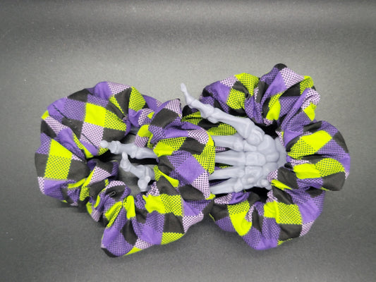 Halloween Plaid Cotton and Elastic Hair Tie Scrunchie